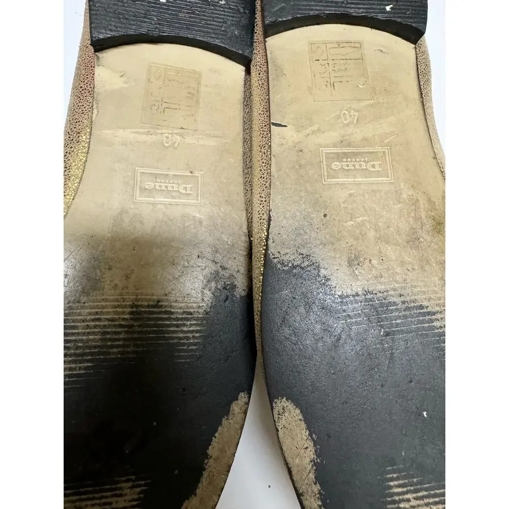 Dune London Womens Shoes Sz 40 EU Gold‎ Bit Loafers Leather Uppers